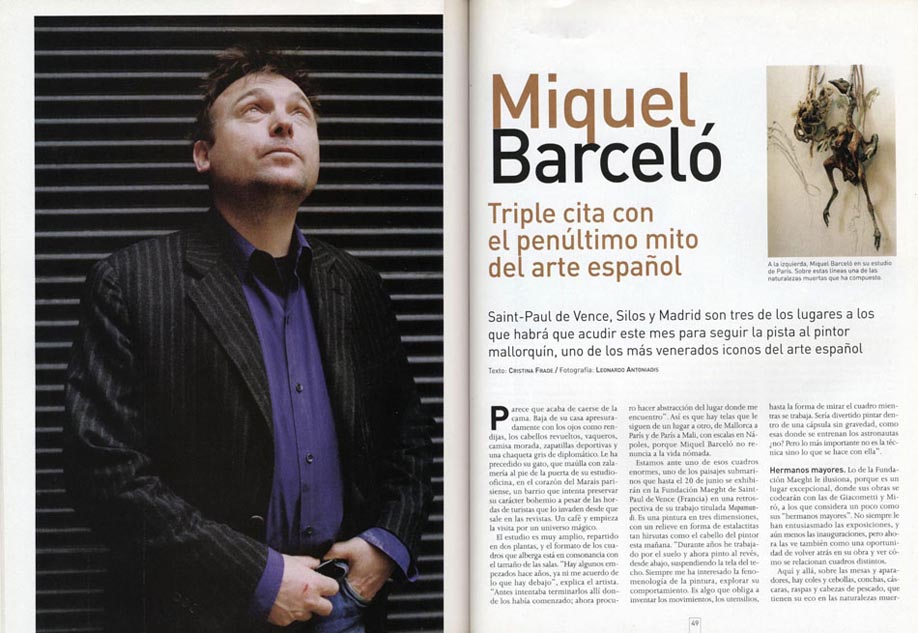 Reportage publié dans Descubrir el Arte (Espagne) en juin 2002.