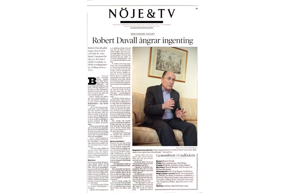 Reportage publié dans le Svenska Dagbladet.