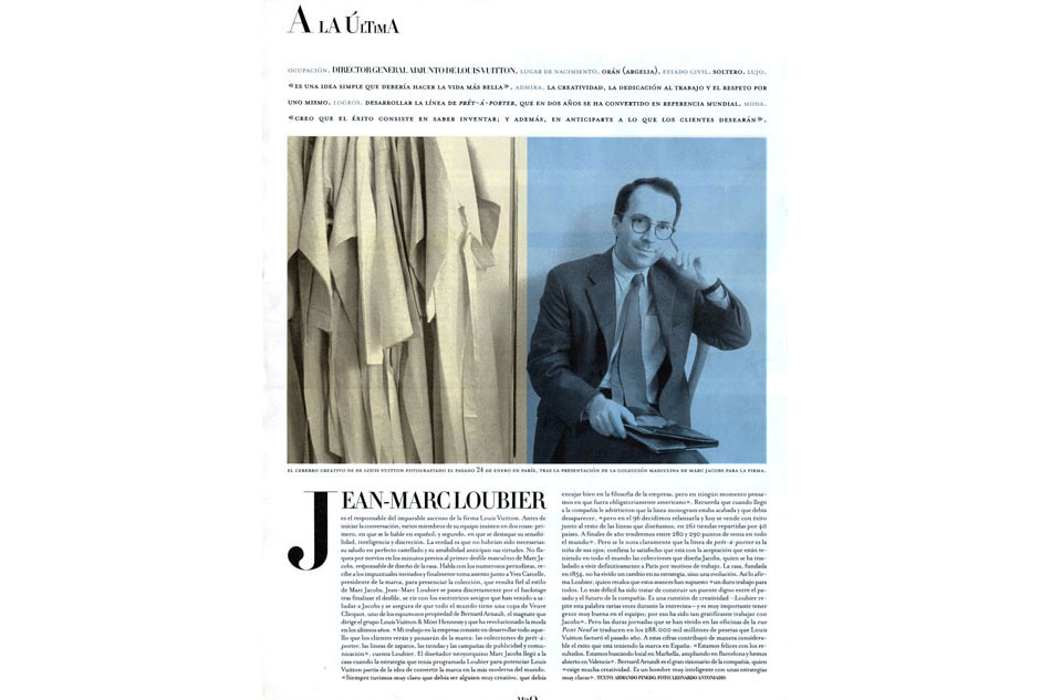Portrait publié dans le Magazine du journal El Mundo.
