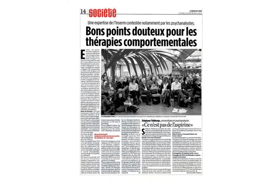 Reportage publié dans Libération du 25 février 2004.