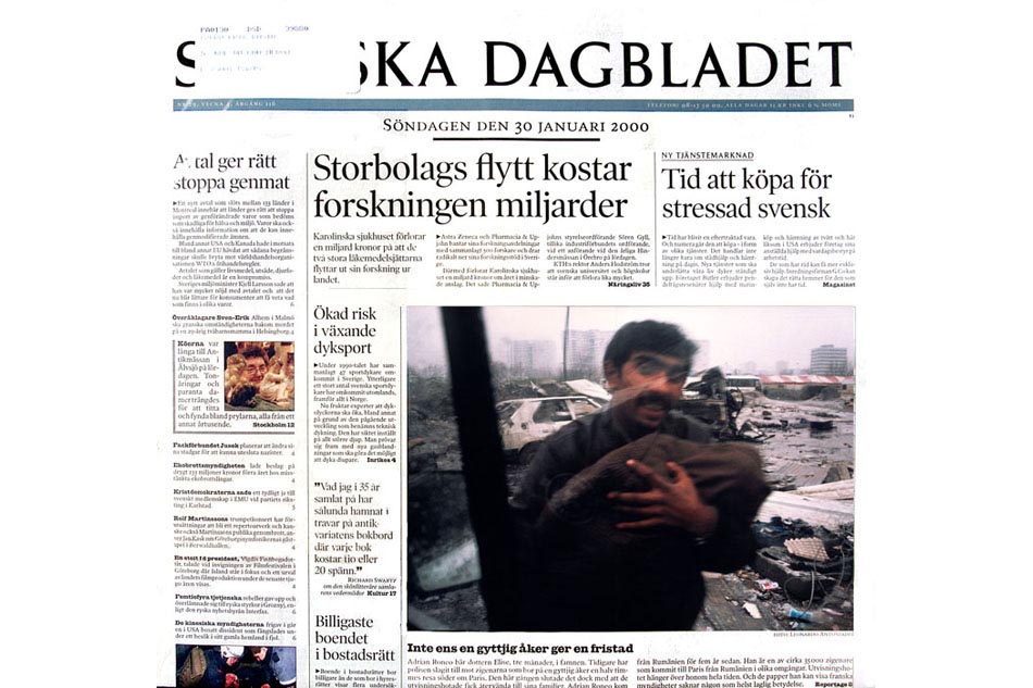 Reportage publié dans le Svenska Dagbladet (Suède) le 20 janvier 2000.