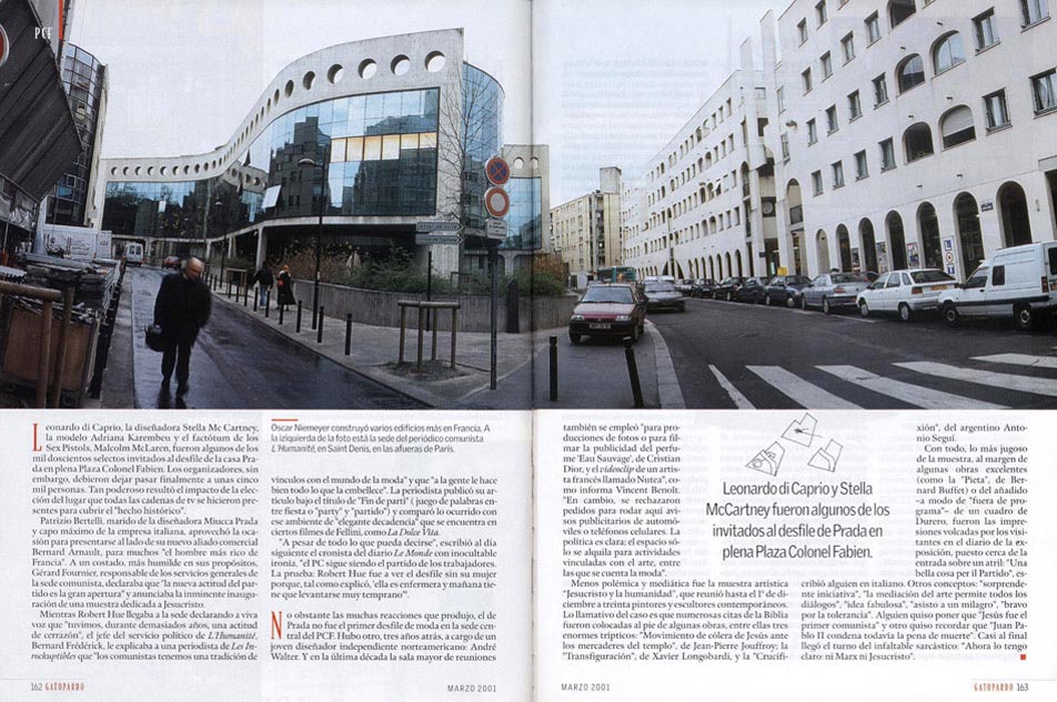 Reportage publié dans le magazine 3 Puntos, à Buenos Aires en mars 2001.