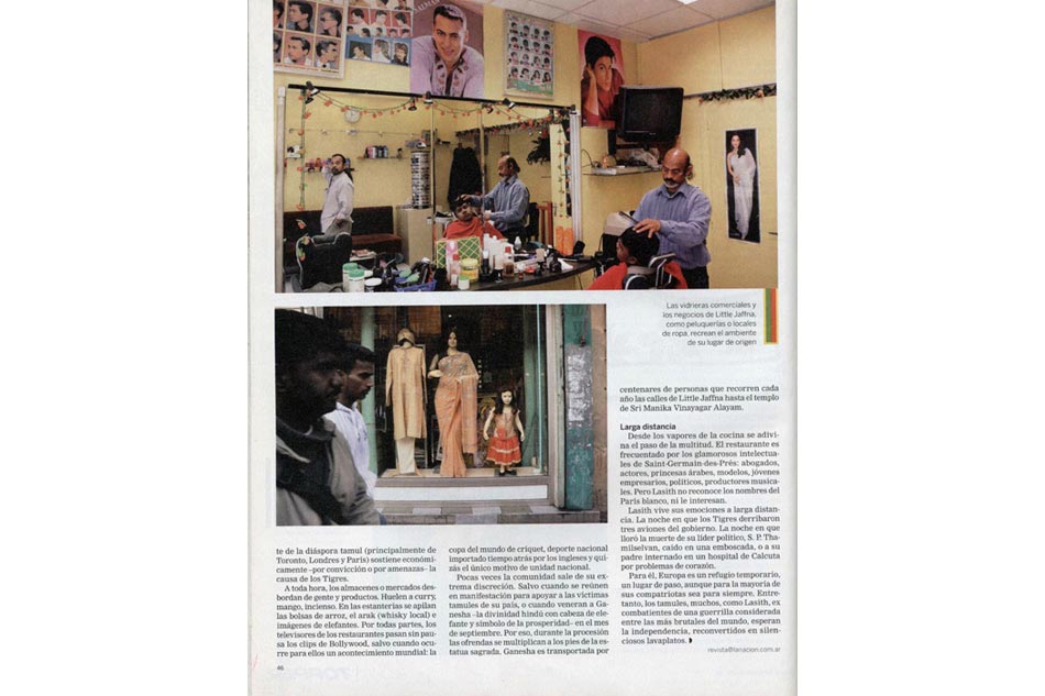 Reportage publié dans le magazine de La Nacion en octobre 2008.