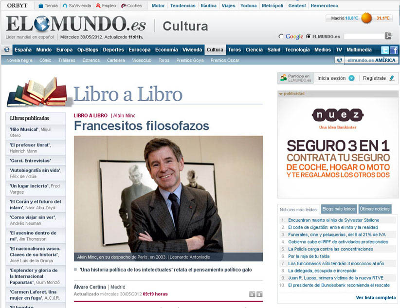 Portrait mis en ligne dans le site du elmundo.es le 30 mai 2012.