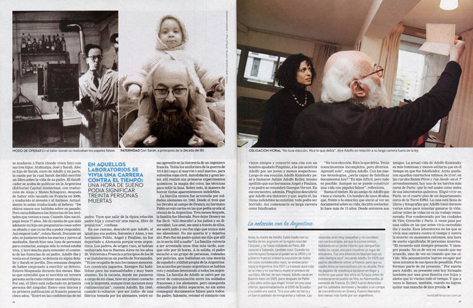 Reportage publié dans le Magazine de La Nacion le 30/10/2011.