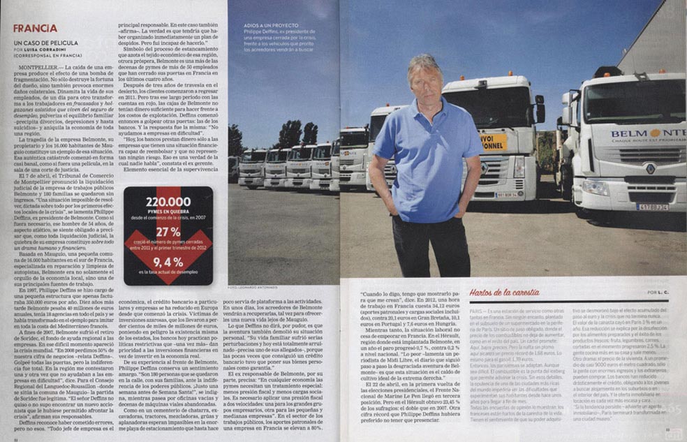 Reportage publié dans le Magazine de La Nacion le 3 juin 2012.