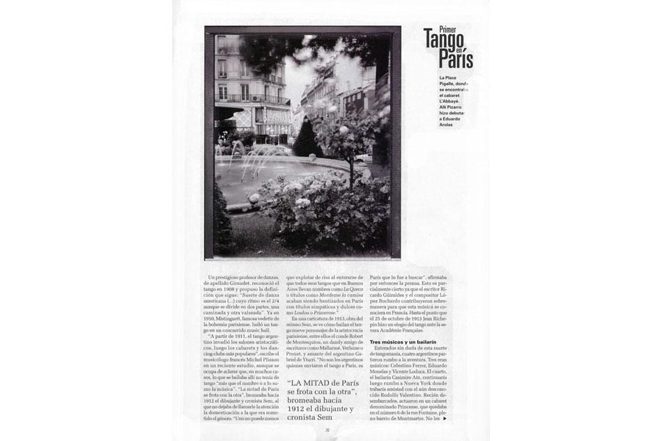 Reportage publié dans le Magazine de La Nacion le 9 décembre 2001.